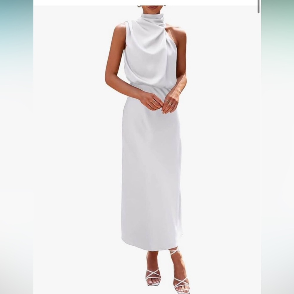 High neck satin style dress, medium